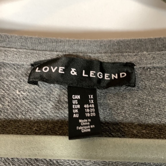 Love & Legend Grey & Black Floral Design Sweater Top - Picture 6 of 7